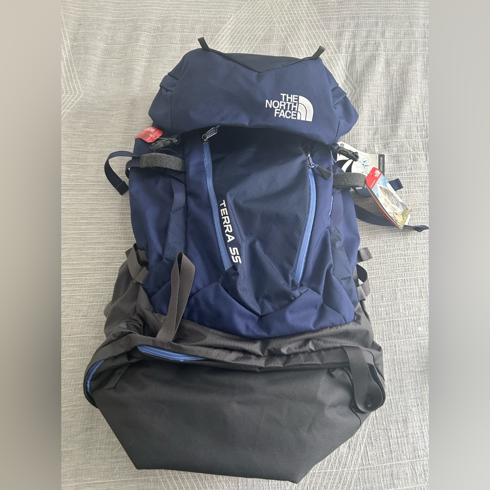 The North Face Terra 55 Navy and Gray Backpack